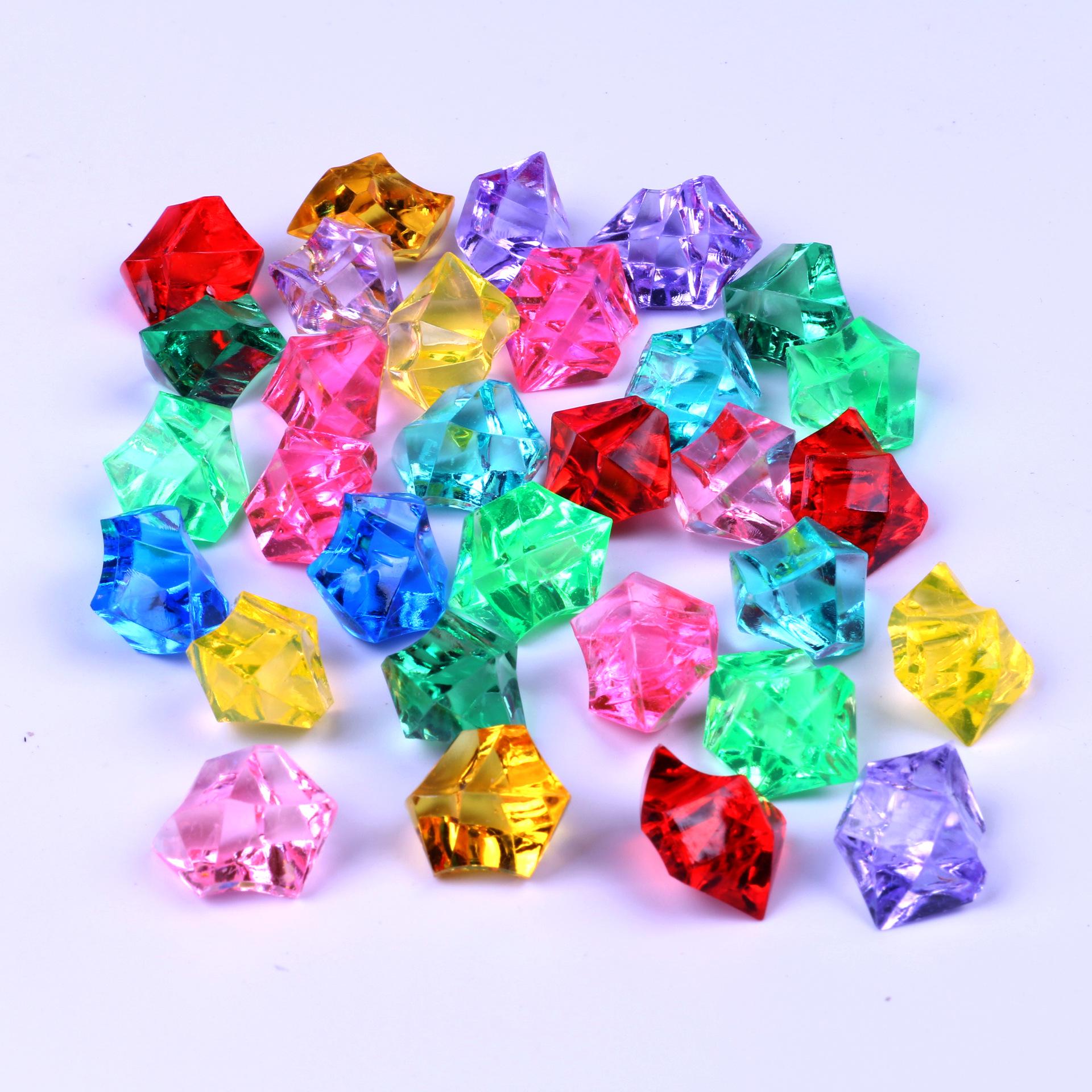 Seven-Color Acrylic Crystal Stones for Fish Tank Decoration and Amusement Park Props Package
