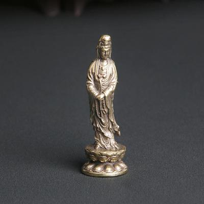 Neue Sammelbare Chinesische Messing Geschnitzte Kwan-yin Guan Yin Buddha Exquisite Kleine Statuen Heimdekoration Nippsachen