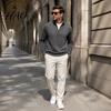 Outdoor Fitness Clothing Mens Quarter Zip Sweatshirt, Stand Collar Athletic Fleece Pullover, Ribbed Hem Cuffs, Casual Streetwear Hoodie Long