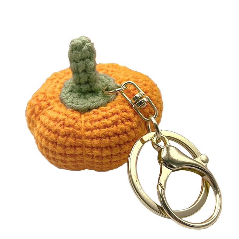 

1Pc Keychain Cute Finished Handmade Backpack Decoration Knitting Woolen Fashion Pumpkin Pendant Halloween оранжевый