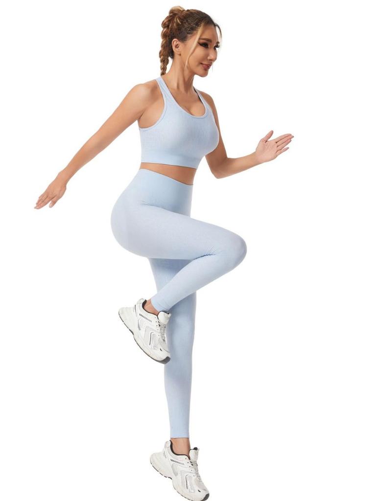 Maßgeschneidertes Europäisches & Amerikanisches Damen-Yogaset: Stoßfester, schnell trocknender Sport-BH & rückenfreies Top für Laufen & Fitness