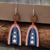 Elegant Star and Stripes Earrings for Independence Day Parties Wooden Earrings Patriotic Ear Accessories for Women