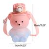 Cute Bear Kettle Straw Water Cup Summer Plastic Straw Drinking Cup Kids Water Bottle Large Capacity Water Bottle