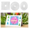 A74E-6 Piece Cutting Die Stencils Metal Set Silver Different Shape Die Cut Polygon Embossing Tools For Card Making Supplies Phot
