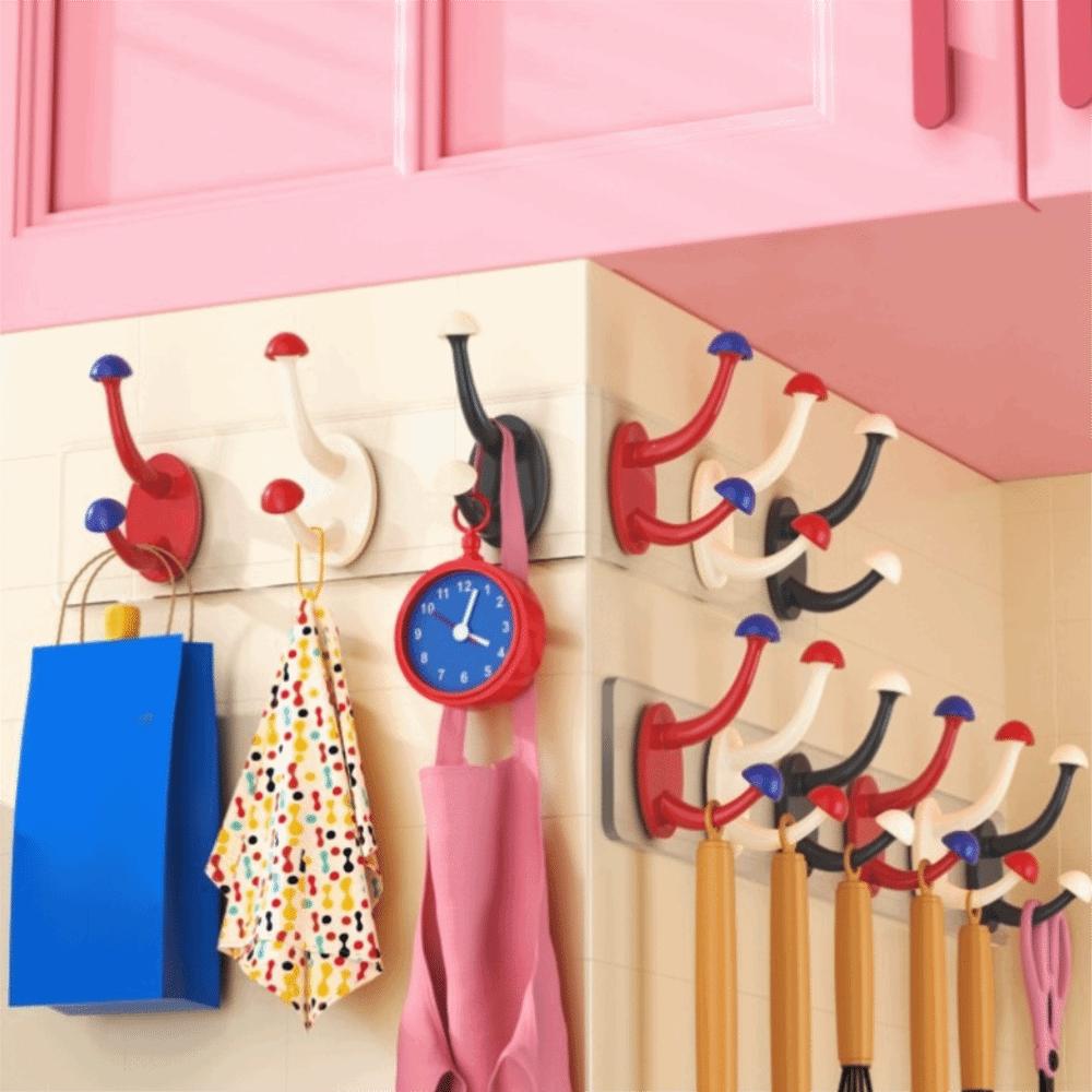 Waterproof Self-Adhesive Hooks Heavy Duty Mushrooms Coat Rack Hooks Storage Rack  Household