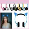 Căști de Gaming LED cu Încărcare, Seria Urechi de Pisică, cu Microfon, pentru Adolescenți și Entuziaști Esports