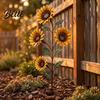 Pastoral Style Garden Art Vintage Sunflower Hummingbird Feeder, Metal Stake Water Station, Decorative Sturdy Soil Mount Bird Feeder Floral Feeding