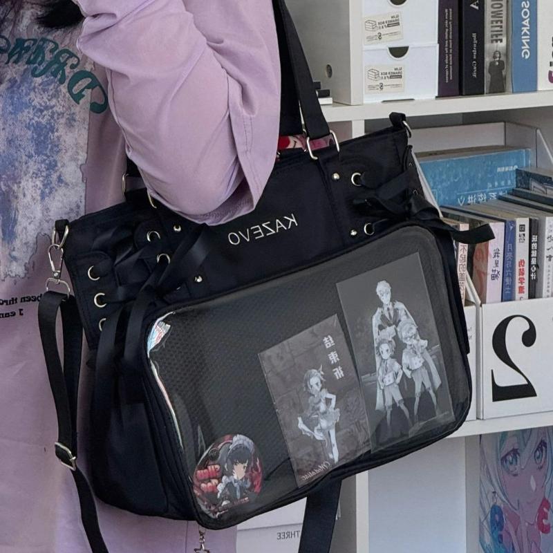 New Y2k Sweet Anime Ita Tote JK Two-dimensional Sling Carry Bag Lolita Female Transparent Shoulder Bag Otaku DIY Comic Display Handbag