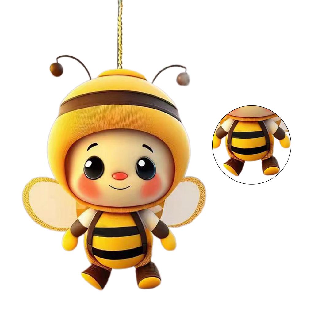 Rear View Mirror Accessories Acrylic Bee Car Mirror Hanging Decor Pendant for Women Men Automotive Interior Decorations