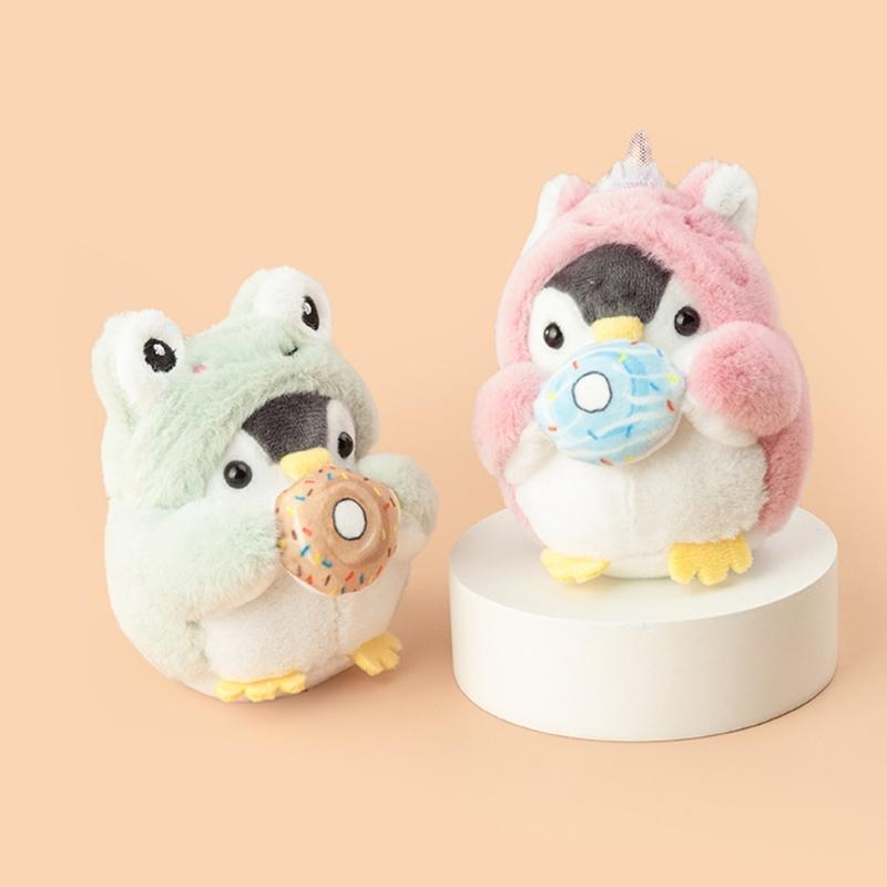 Adorable Penguins Keychain for Women Girls Handmade Soft Plush Animal Keyring For Bag Decoration And Keys