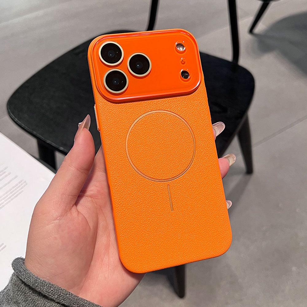 Compatible with Apple IPhone 17 Pro Max Leather Texture Magnetic Phone Case, Supports Wireless Charging, and Is A Protective Case for IPhone 16 Plus