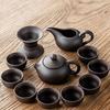 Original Purple Clay Small Tea Set: Ceramic Teapot, Lid Bowl, and Tea Cups for Office or Home Gongfu Brewing.