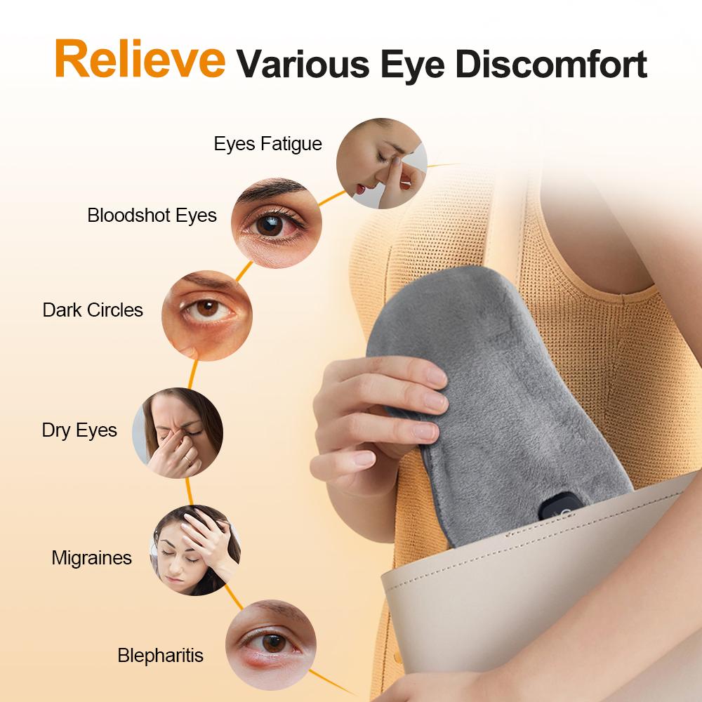 Heated Eye Masks For Dry Eyes USB Rechargeable Adjustable Heat Massage Eyemask Relieve Eye Strain Office Home Sleeping Eyeshade