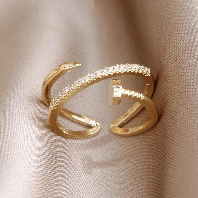 

Fashion Fashion Design Zircon Nail Ring Elegant Women s Opening Adjustable Daily Work Accessories rings for women