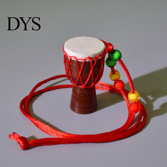 Necklace Rope Handmade Musical Instrument Pendent Classic Ornament Neck Decoration Chain Pendant Art Craft Mini African Drum Photography Props