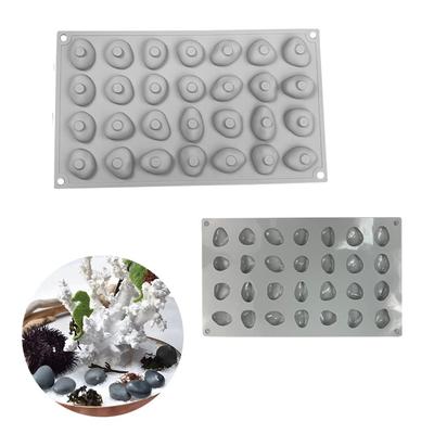 Silikonform för fransk moussekaka, 3D-bakform DIY-form för chokladtvål ljus, 28 fack Gatsten