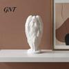 Peaceful Home Accents 3D Printed Hooded Angel Figurine, Elegant White Winged Statue, European Style Minimalist Desktop Sculpture for Office