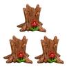 3Pcs Forest Stump Cottage Resin Fairy Garden Landscape Ornaments Decor for Moss Terrarium, Desktop Miniature Landscape with Wood House Accessory
