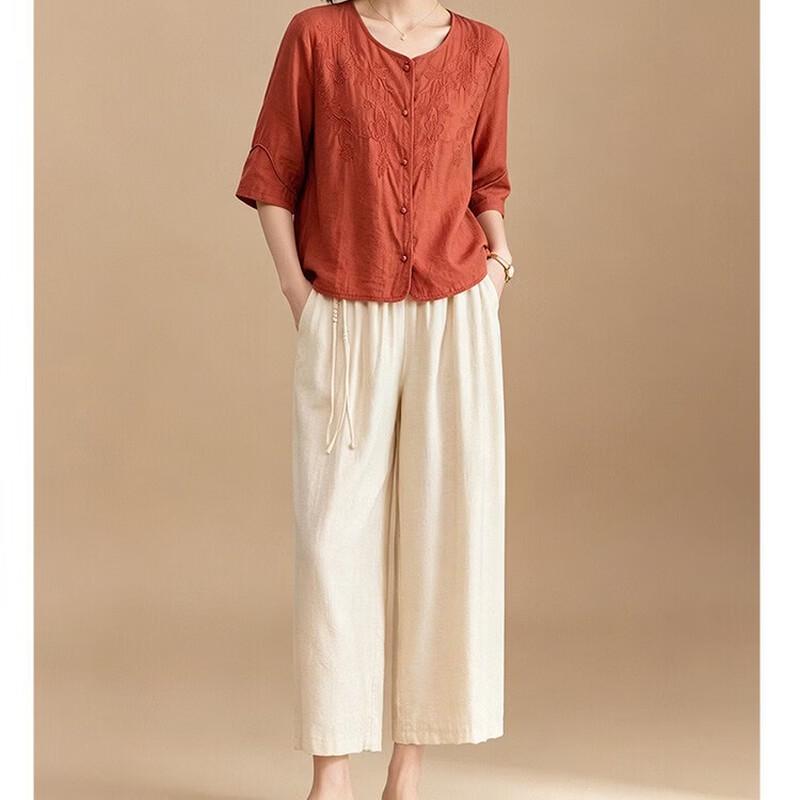 EST+II Women's Embroidered Two-Piece Set