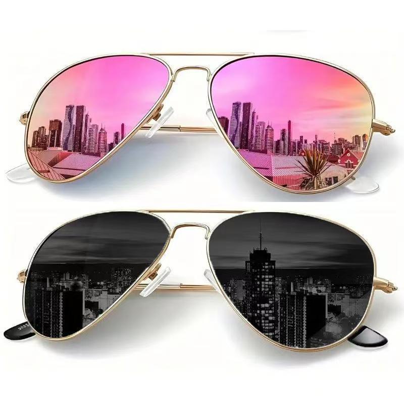 Myopia Sunglasses Men's Comfortable Durable High Quality Retro Trendy Oversized Alloy Metal Aviator Lenses Fe Sun Glasses