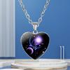 Love Heart Necklace Fashion Charming Glass 12 Zodiac Constellations Sign Pendant for Women