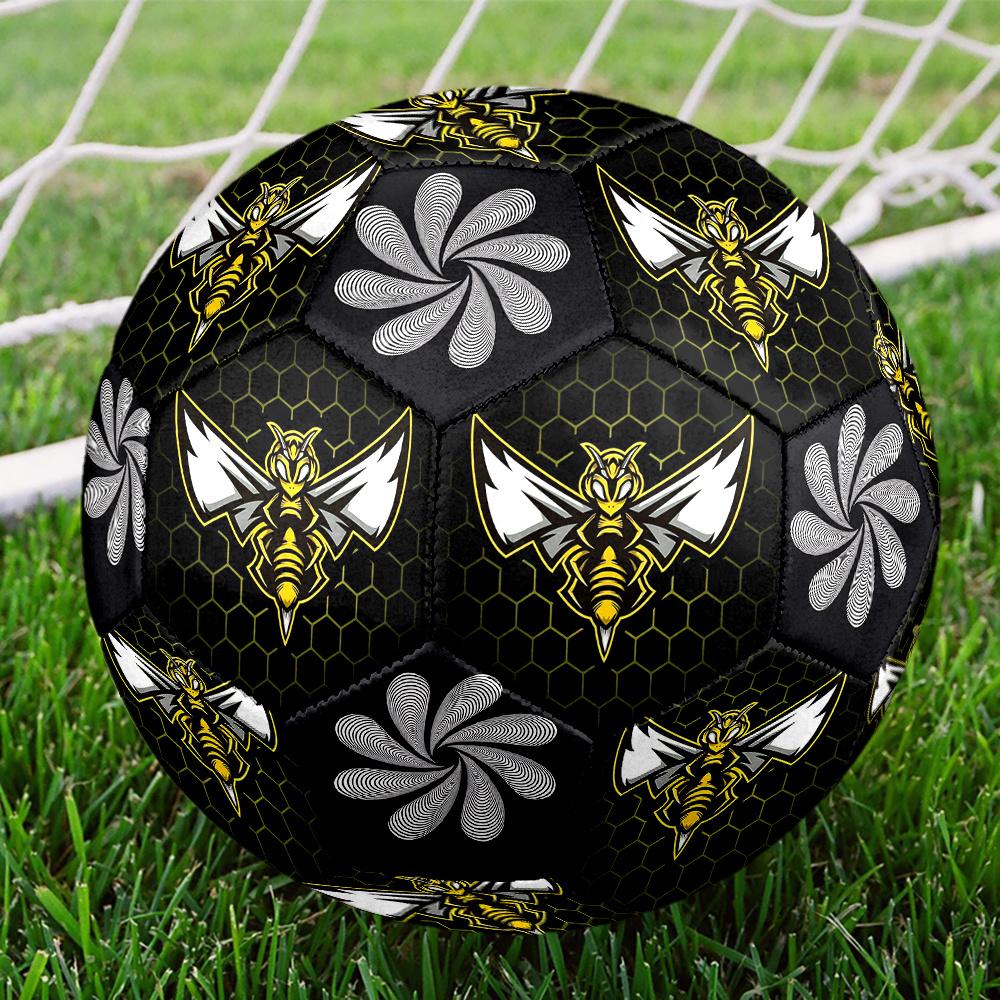 1PC Bee Power Symbol Optical Illusion Flower Soccer Ball Size 5 Football Machine Sewn Indoor/Outdoor Universal Football Surprise Collection n69