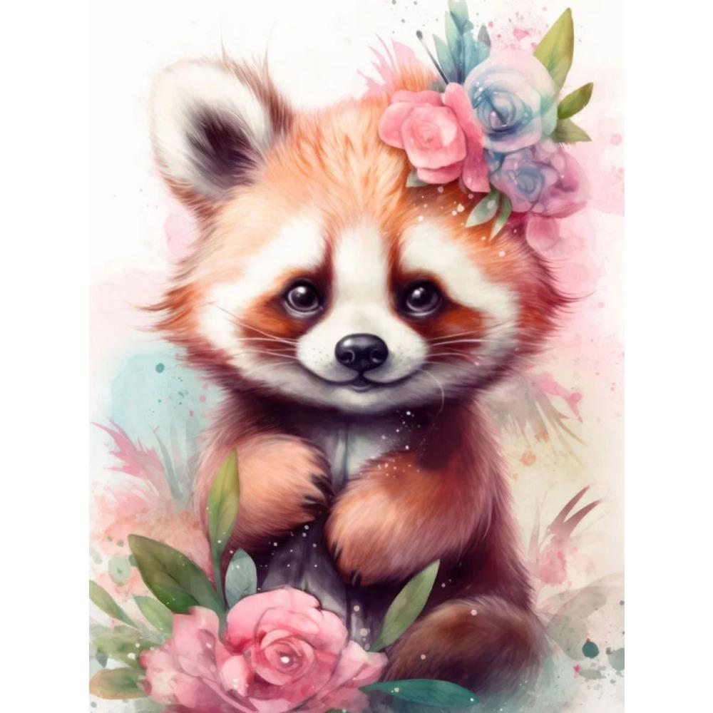 Diamond Painting Full Drill Watercolor Animal Round Diamond Painting Cartoon Scene Cat Diy Diamond Mosaic Painting Home Decoration