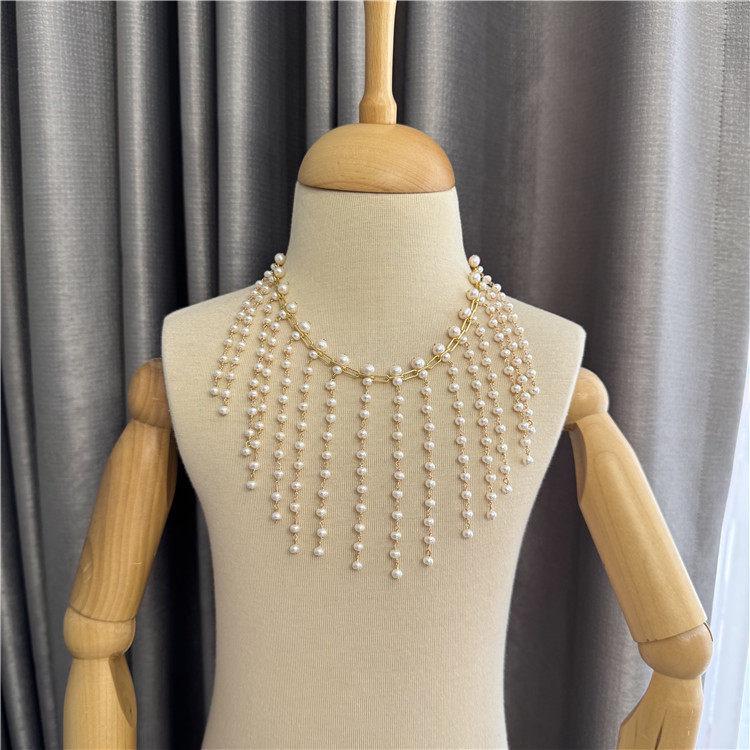 

French Beaded Pearl Necklace with Tassel – Light Luxury Versatile Jewelry for Women