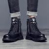 Herren Stiefel mit dicker Sohle 6CM Erhöhung und warm Herbst und Winter Neue Herren High-Top Arbeitsstiefel Jugend Plus Samt Dicke Sohlen 38-44