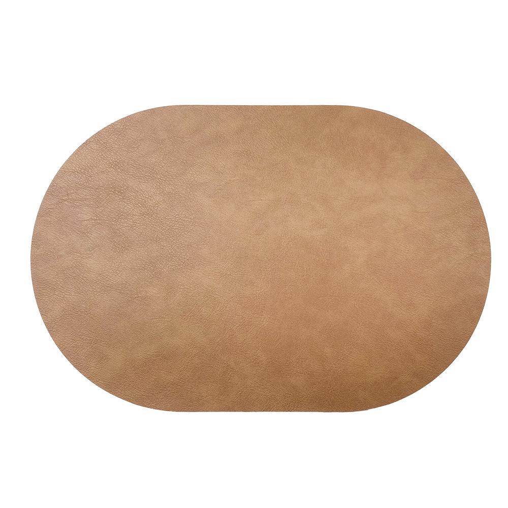 Nordic Style dvipusis karvės odos padėklas – atsparus vandeniui ir alyvai atsparus ovalus izoliacinis kilimėlis