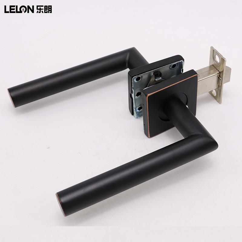 Cross 304 Stainless Steel American-Style Keyless Square Bathroom Door Lever Passage Lock