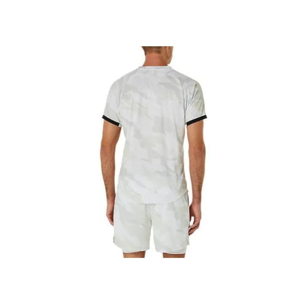 Asics Match Graphic Short Sleeve V-Neck Top Men Tops Gray 2041A245-100
