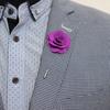 Lapel Flower Daisy Handmade Boutonniere Stick Brooch Pin Men's Accessories
