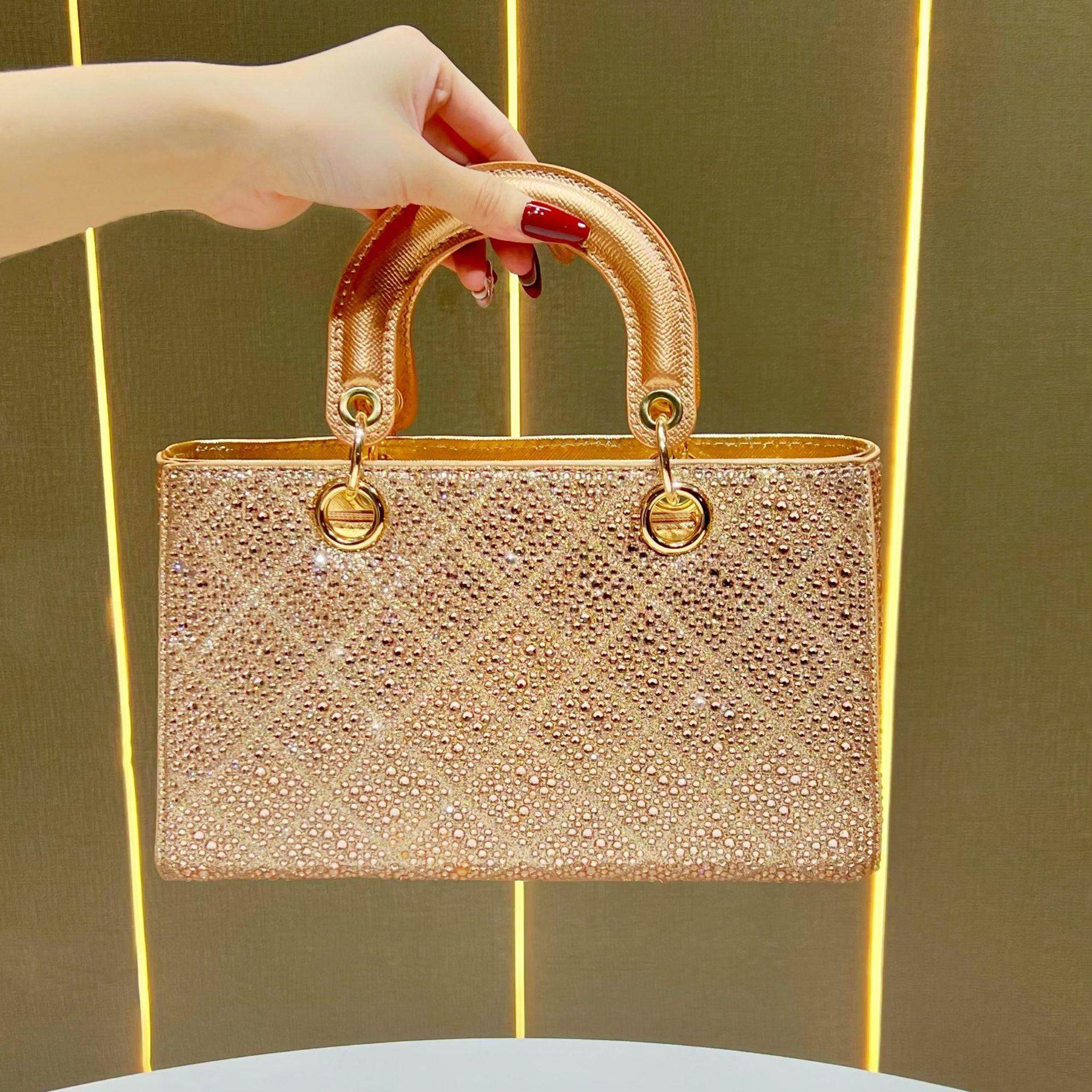 Crossbody Women s Bag Formal Bag Rhinestone Shoulder Bag Women s Handbag шампанского