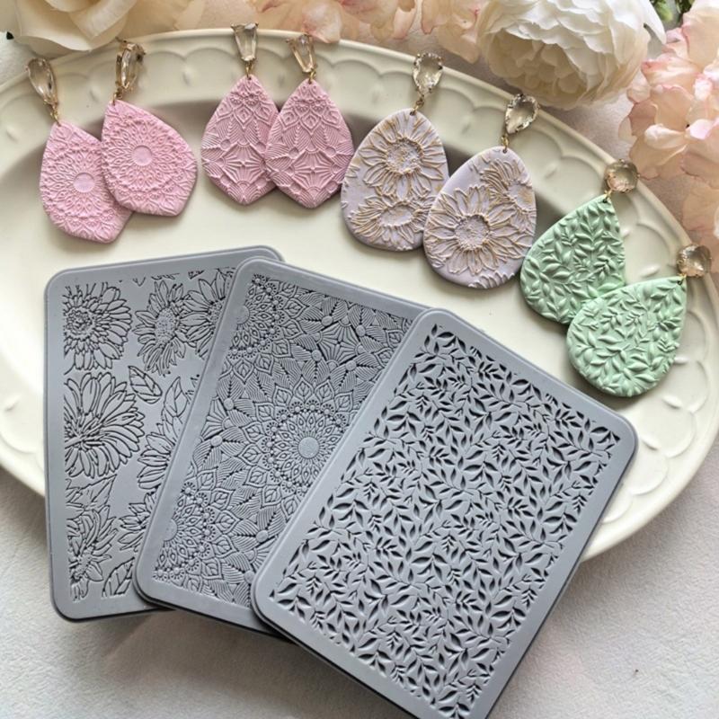 Silikon-Texturübertragungswerkzeug für künstlerische Polymer-Ton-Ohrringe und Schmuckherstellung