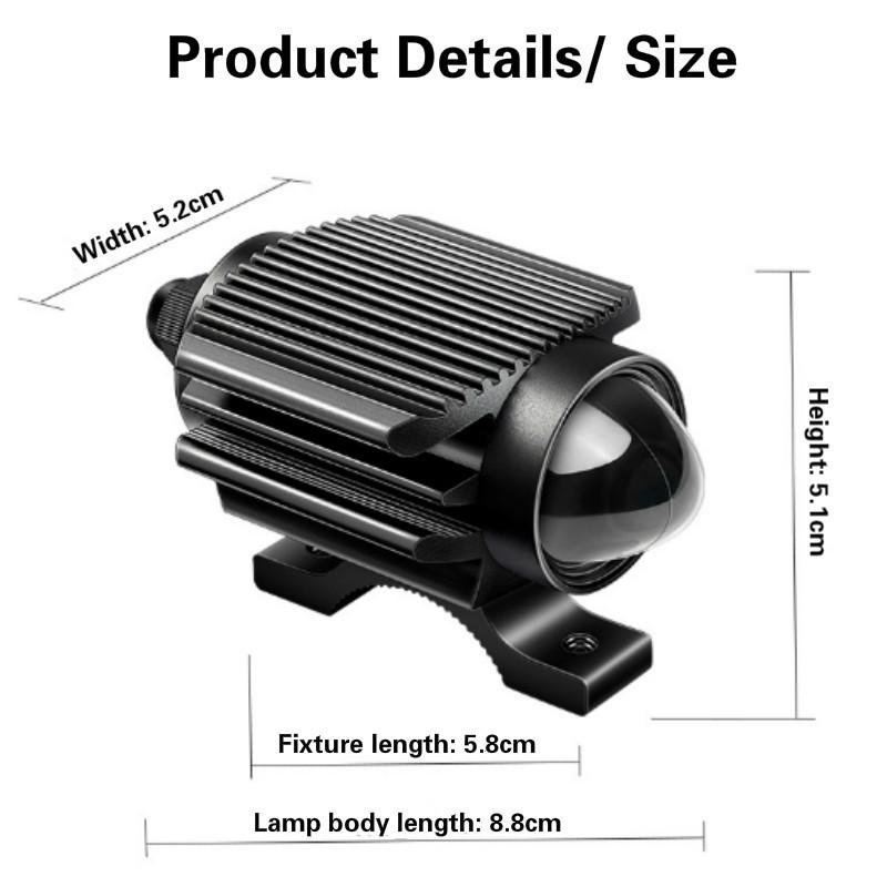 Motorcycle LED Headlight Super Bright Mini Projector Fog Light Spotlight Lens ATV Driving Lamp