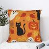 Halloween Pillowcase Polyester Cushion Cover Decorations Cats Ghosts Witch Pillow Case Cover Home Square 40X40cm