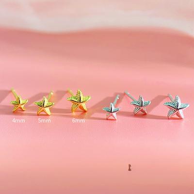 Cute Starfish Earrings for Women with Multi-size Niche Design and Stackable Versatile Earrings