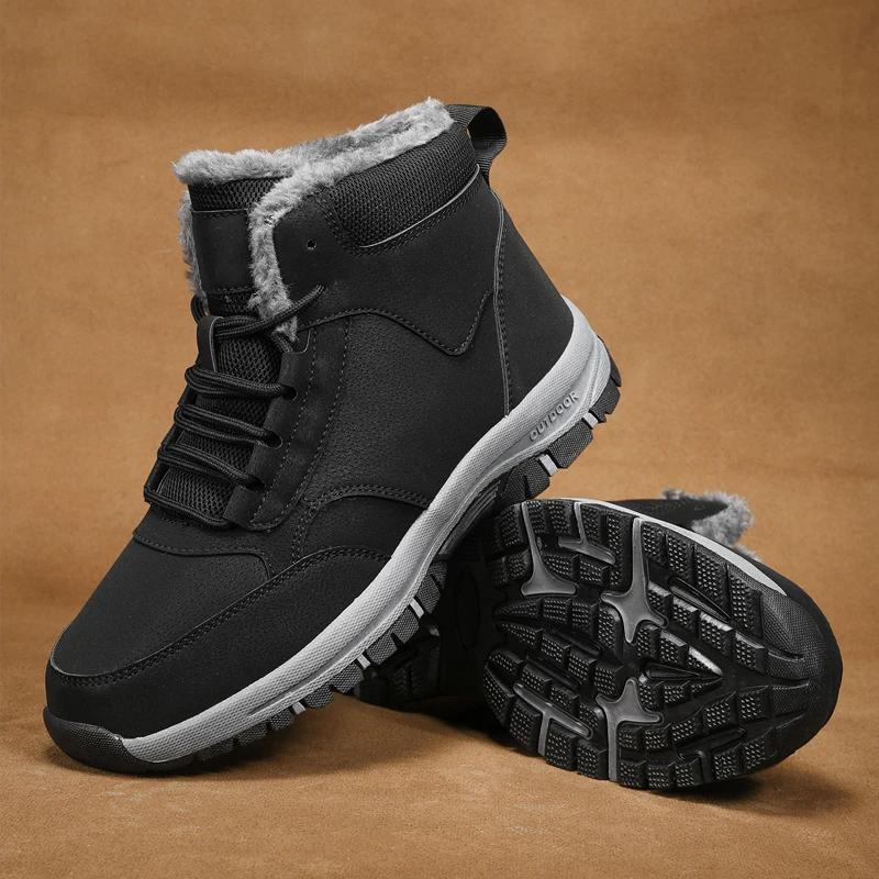 New Winter Super Men Warm Snow Boots For Waterproof Sneakers Leather Men's Boots Outdoor Male Hiking Boots Work Shoes Size 39-48