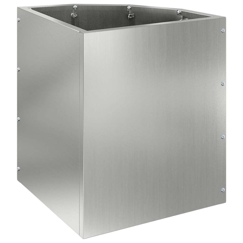 Corner Planter Silver 30 X 30 X 35 Cm Galvanized Steel