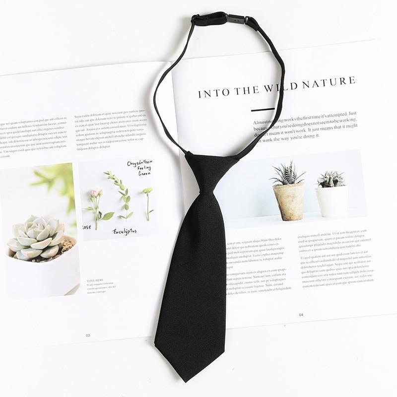 Black Lazy Zipper Tie Men's Business Dress Work Professional Tie Team Performance Studio Shirt Accessories