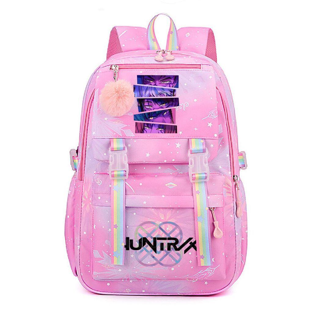 Girls Kpop Hunters Rumi Zoey Mira Printed Backpack Student School Travel Large Capacity Bag