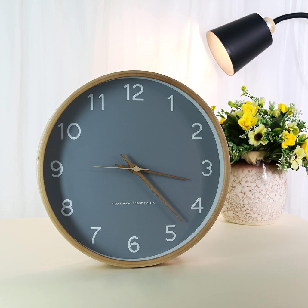 Wall Stylish Wall When Battery Wall Scandinavian Wall Interior Large Easy to Wall 12 Inch BOMU-TECHBOMU Clock, Clock, Analog, Quiet, Hanging,