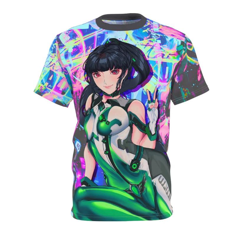 2026 New Men Hatsune Miku Anime Print T Shirt Neon Cyberpunk Style Short Sleeve Tee for Vocaloid Fans and Streetwear Summer Tees