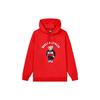 American Style Cartoon Bear Pocket Letter Print Casual Hoodie Men Hoodies Legendary-Red F51M239299F-RD