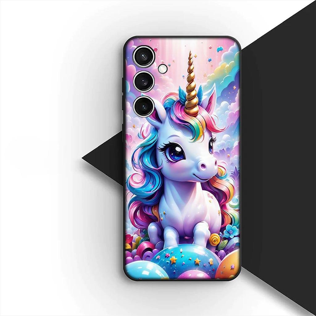 Weiche Hülle für OPPO A80 A18 A16 A40 A17 A15 A38 A78 A79 A54 A57 A12 A60 4G 5G Hülle Handyhülle Comics Einhorn Pferd Regenbogen