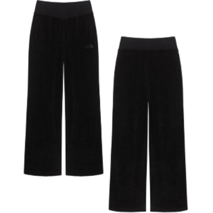 The North Face Solid Logo Print Straight Leg Mid Rise Casual Pants Women Bottoms Black NP6KQ80J