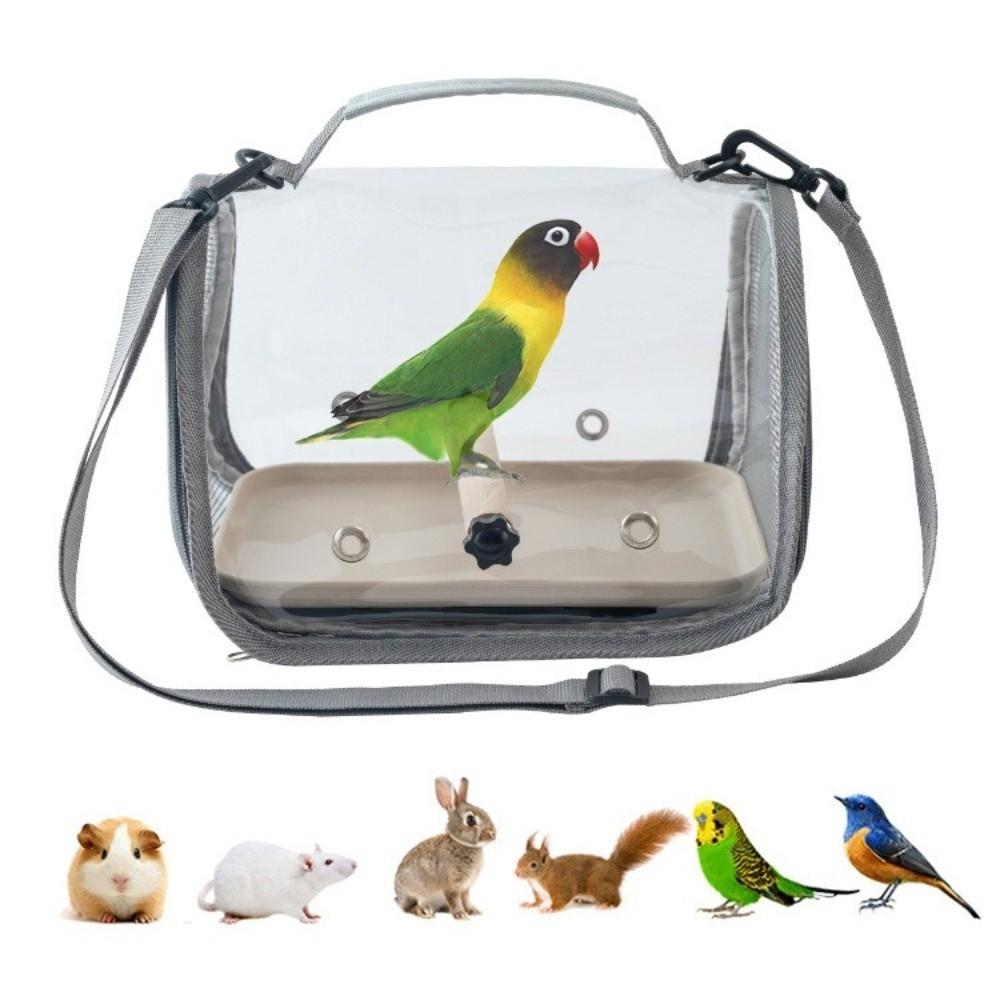 Portable Bird Carrier Bag Breathable Mesh Wooden Stand Parrot Out Bag Clear Window Large Capacity Travel Bird Cage Pet Supplies