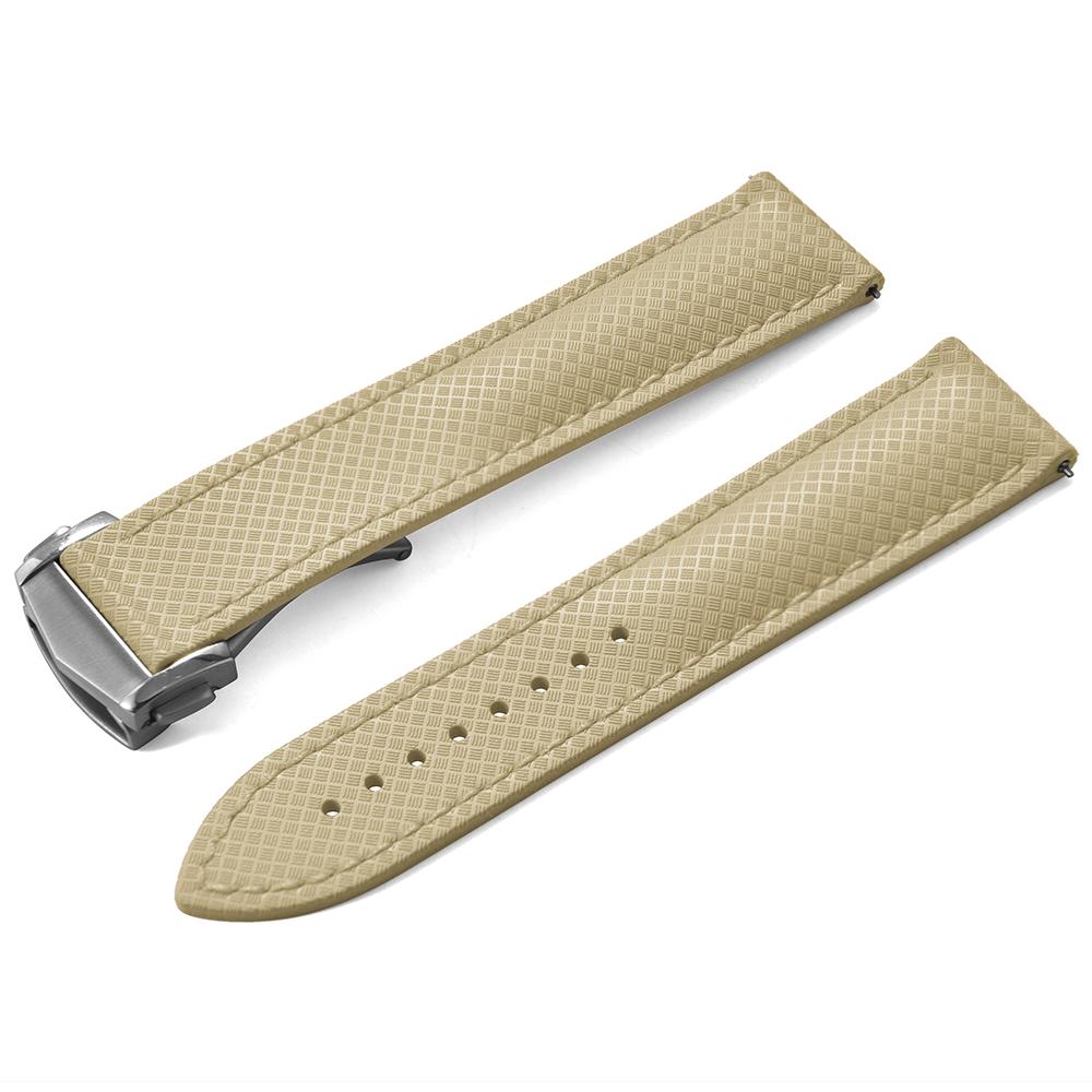 

Tropical Texture FKM Rubber Watch Band For D-elug Quick Relase Premium Butterfly Buckle Waterproof Soft Rubber Strap 20mm 22mm 22mm&No Buckle хакі