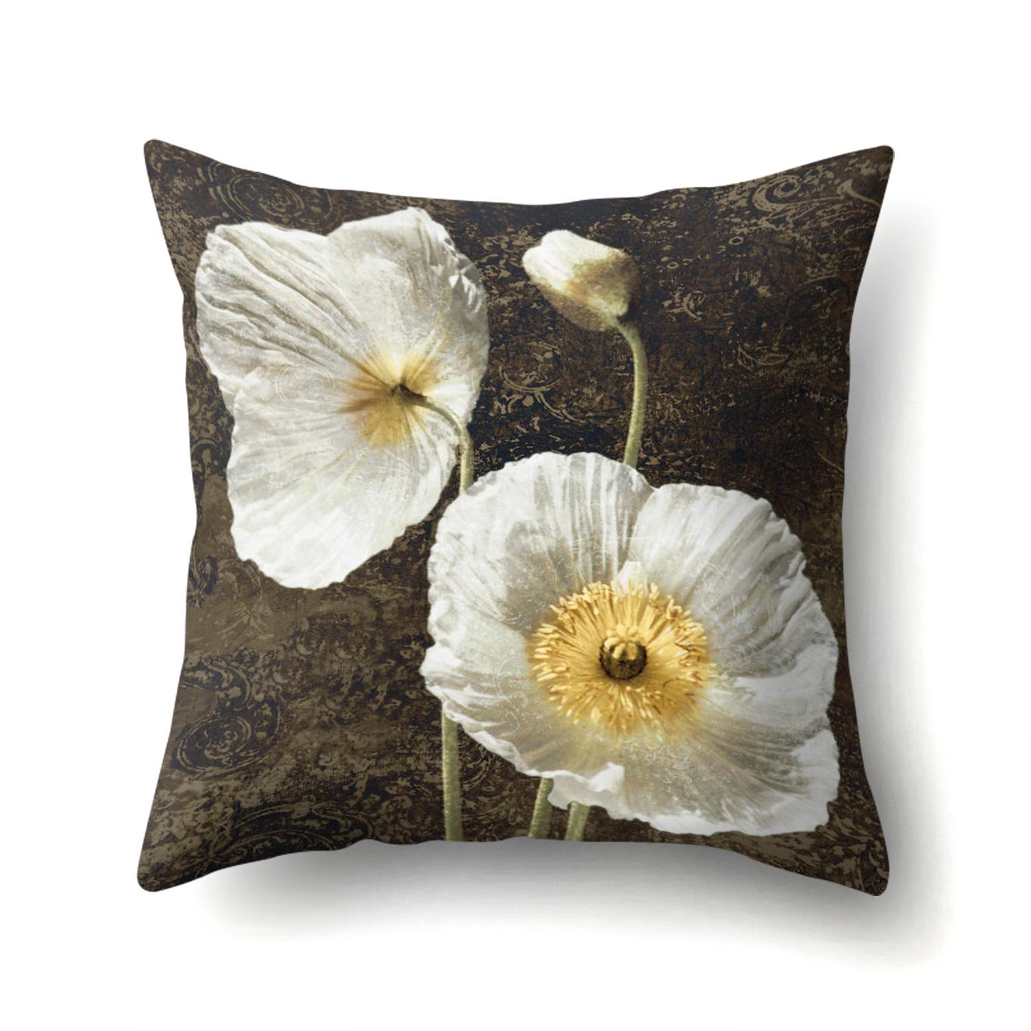 

Наволочка для дивана для гостиной, наволочка для сада, отеля, наволочка с масляной живописью, наволочка с цветком, подушка из полиэстера 40x40cm